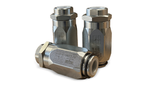 VRF flow control valve with integrated check valve